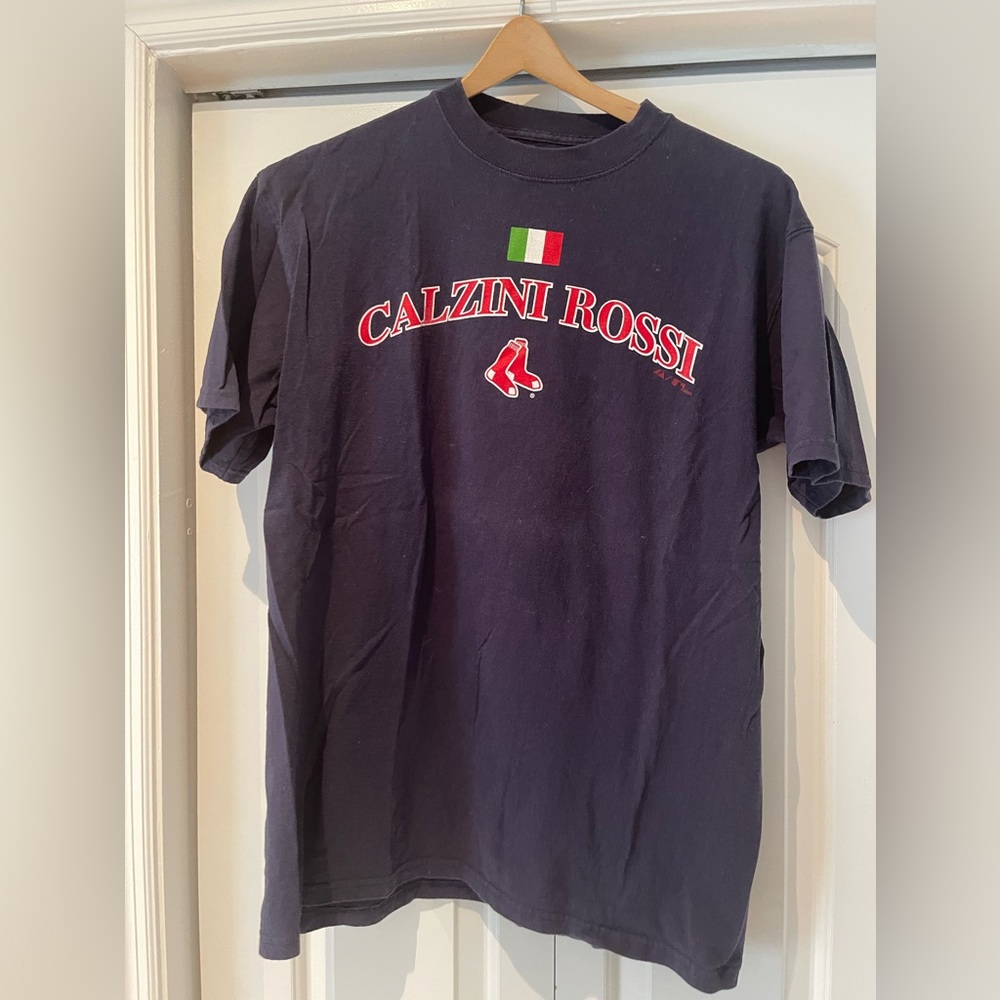 Large Blue Red Sox Italian t-Shirt